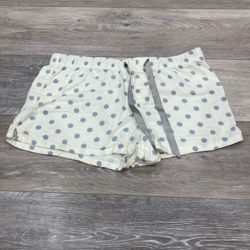 Sonoma Grey and White Polka Dot Pajama Drawstring Shorts Small